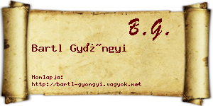 Bartl Gyöngyi névjegykártya
