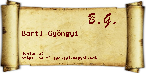 Bartl Gyöngyi névjegykártya